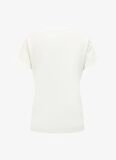 Kırık Beyaz Kadın Bisiklet Yaka T-Shirt D4SL-TST3053