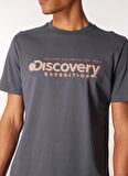 Discovery Expedition Antrasit Erkek Bisiklet Yaka Baskılı T-Shirt D4SM-TST3273