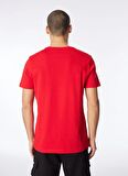 Kırmızı Erkek Bisiklet Yaka T-Shirt D4SM-TST3290