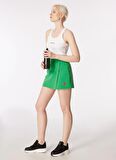 Yeşil Kadın Standart Fit Sweat Şort D4SL-SHT3024