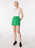Yeşil Kadın Standart Fit Sweat Şort D4SL-SHT3024