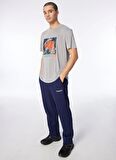 Gri Erkek Relaxed Baskılı T-Shirt D4SM-TST3280