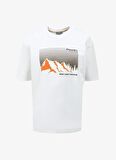 Discovery Expedition Kırık Beyaz Erkek Bisiklet Yaka Loose Fit Baskılı T-Shirt D4SM-TST3253