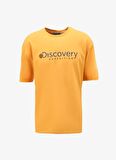Turuncu Bisiklet Yaka Loose Fit Baskılı T-Shirt D4SM-TST3255