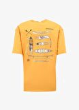 Turuncu Bisiklet Yaka Loose Fit Baskılı T-Shirt D4SM-TST3255