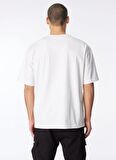Kırık Beyaz Erkek Loose Fit Baskılı T-Shirt D4SM-TST3254