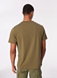 Haki Erkek Bisiklet Yaka Relaxed Baskılı T-Shirt D4SM-TST3265