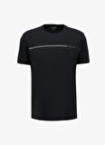 Lacivert Erkek Bisiklet Yaka Relaxed Baskılı T-Shirt D4SM-TST3266