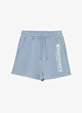 Standart Mavi Kadın Sweat Şort D4SL-SHT3023