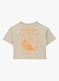 Baskılı Bej Kız Çocuk T-Shirt D4SG-TST3095