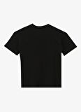Siyah Erkek Çocuk Bisiklet Yaka Oversize Baskılı T-Shirt D4SB-TST3053