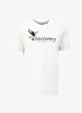 Beyaz Erkek Bisiklet Yaka Basic Baskılı T-Shirt D4SM-TST3306