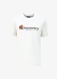Discovery Expedition Beyaz Erkek Bisiklet Yaka Basic Baskılı T-Shirt D4SM-TST3304