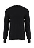 Tombolini Fermuarlı Yaka Slim Fit Siyah Erkek Kazak WM04_ZMG9