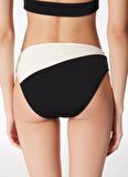 Fabrika Siyah - Ekru Kadın Bikini Alt 24-PARELLA