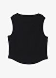 Jeep Siyah Kız Çocuk Bisiklet Yaka Crop Top Taşlı Atlet C4SG-TST4006