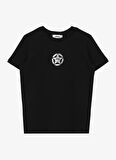 Jeep Siyah Kız Çocuk Bisiklet Yaka Relaxed Baskılı T-Shirt C4SG-TST7030