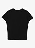 Jeep Siyah Kız Çocuk Bisiklet Yaka Relaxed Baskılı T-Shirt C4SG-TST7030