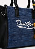 David Jones Mavi 23x30x13 cm Hasır Kadın Omuz Çantası CM6674