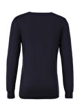 Fabrika V Yaka Basic Düz Lacivert Erkek Kazak F4WM-KZK 2842