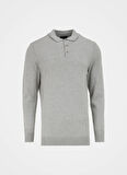 Gri Melanj Erkek Polo Yaka Basic Kazak F4WM-KZK 2843