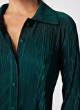 Rahat Gömlek Yaka Düz Yeşil Kadın Gömlek SPBF4SL-GML5590
