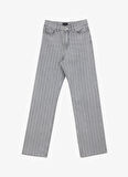 Taşlı Straight Açık Gri Kadın Denim Pantolon F4WL-PNT0634