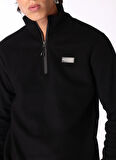Discovery Expedition Düz Siyah Erkek Polar Sweatshırt D4WM-SWT3993
