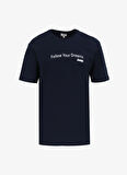 Jeep Bisiklet Yaka Baskılı Lacivert Erkek T-Shirt J4WM-TST7217