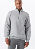 Gri Melanj Erkek Dik Yaka Relaxed Sweatshirt C4WM-SWT4256