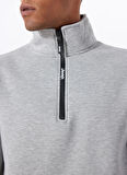 Gri Melanj Erkek Dik Yaka Relaxed Sweatshirt C4WM-SWT4256