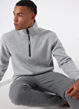 Gri Melanj Erkek Dik Yaka Relaxed Sweatshirt C4WM-SWT4256