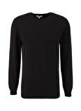 Limon Bisiklet Yaka Basic Düz Siyah Erkek Kazak MMSL4WM-KZK9509