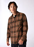 Haki Erkek Relaxed Fit Ekose Gömlek D4WM-GML3341