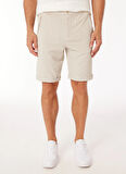 E 4.0 Design Studio x Fabrika Bağlamalı Bel Basic Bej Erkek Bermuda Şort F4SM-SHT F32