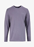 Antrasit Erkek Bisiklet Yaka Relaxed Fit Uzun Kollu T-Shirt D4WM-TST3275