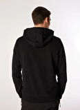 Siyah Erkek Kapüşon Yaka Relaxed Fit Baskılı Sweatshirt D4WM-SWT3257