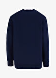 Lacivert Erkek Bisiklet Yaka Relaxed Fit Baskılı Sweatshirt D4WM-SWT3253