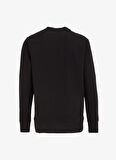 Siyah Erkek Bisiklet Yaka Relaxed Fit Baskılı Sweatshirt D4WM-SWT3224