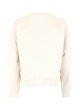 Açık Bej Kadın Bisiklet Yaka Crop Fit Baskılı Sweatshirt D4WL-SWT3035