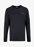 Siyah Erkek Bisiklet Yaka Relaxed Fit Uzun Kollu T-Shirt D4WM-TST3275
