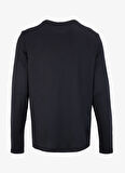 Siyah Erkek Bisiklet Yaka Relaxed Fit Uzun Kollu T-Shirt D4WM-TST3275