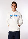 Kırık Beyaz Erkek Kapüşon Yaka Relaxed Fit Baskılı Sweatshirt D4WM-SWT3261