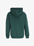 Koyu Yeşil Erkek Kapüşon Yaka Loose Fit Nakışlı Sweatshirt D4WM-SWT3248