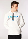 Kırık Beyaz Erkek Kapüşon Yaka Relaxed Fit Baskılı Sweatshirt D4WM-SWT3261