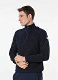 Lacivert Erkek Dik Yaka Relaxed Sweatshirt D4WM-SWT3309