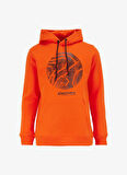 Turuncu Erkek Kapüşon Yaka Relaxed Fit Baskılı Sweatshirt D4WM-SWT3329