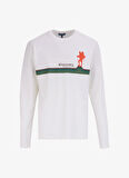 Ekru Erkek Bisiklet Yaka Basic Fit Baskılı Uzun Kollu T-Shirt D4WM-TST3356