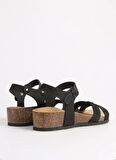 Più Natura Siyah Kadın Deri Sandalet 12 FREGENE