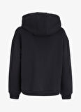 Mustang Siyah Kadın Kapüşon Yaka Normal Nakışlı Sweatshirt M4WL-SWT-1974